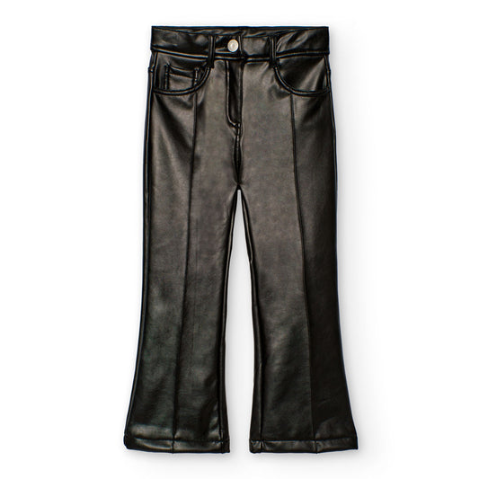 Pantalón polipiel negro niña jr