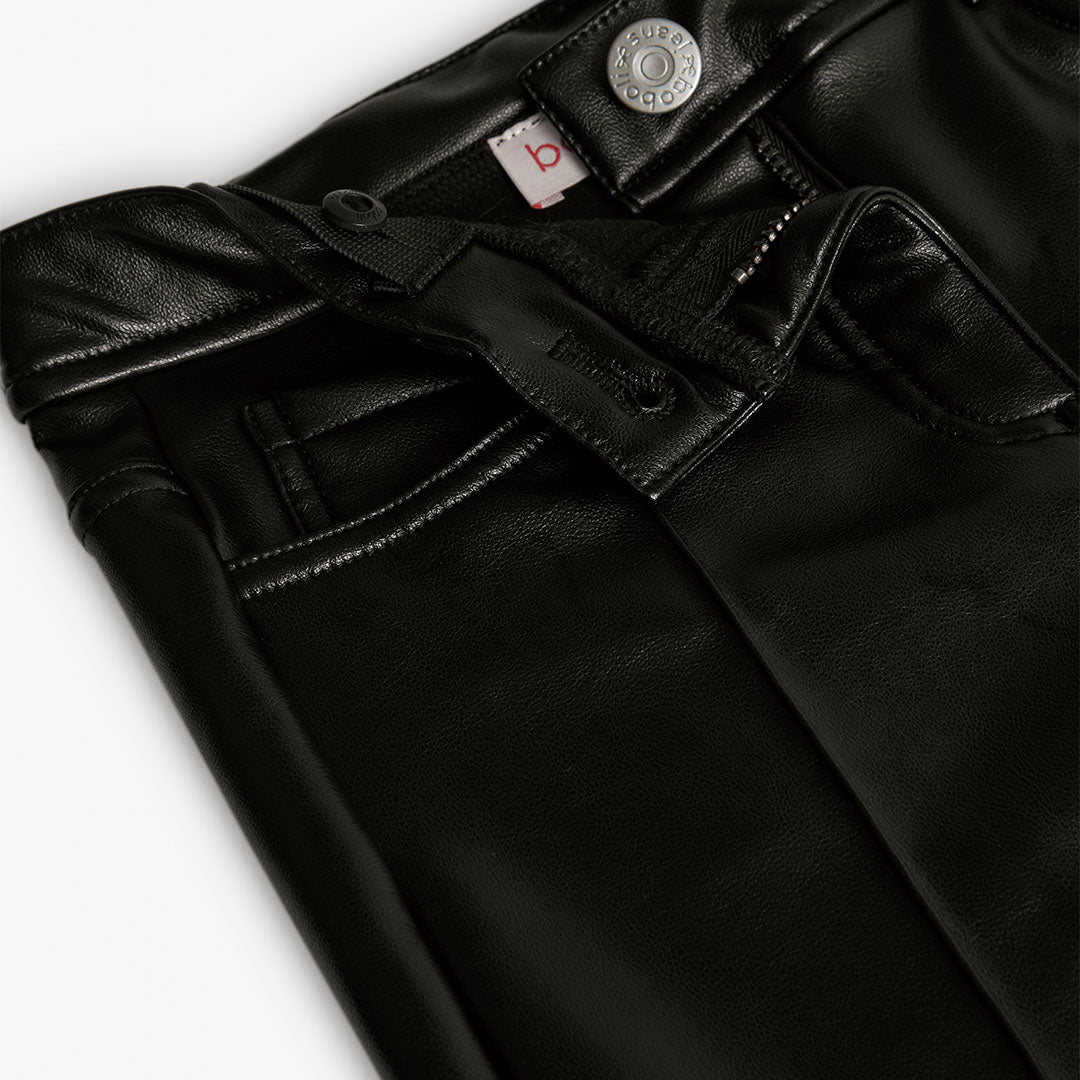 Pantalón polipiel negro niña jr