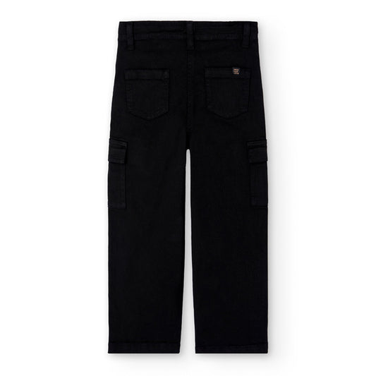 Pantalón sarga stretch negro niña jr