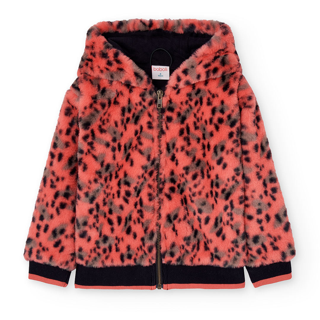 Chamarra pelo animal print niña jr