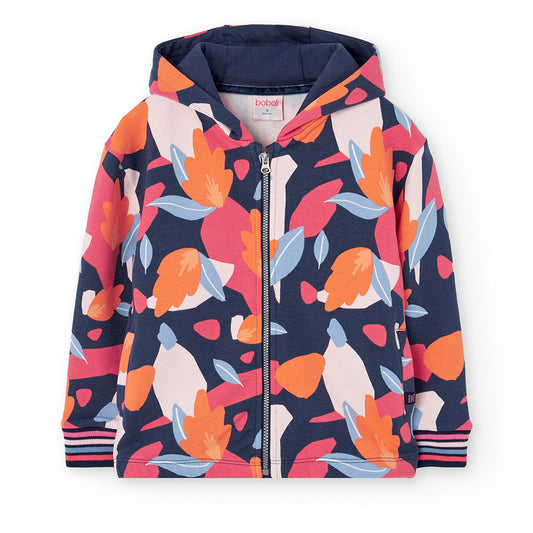 Sudadera felpa estampada hojas niña jr