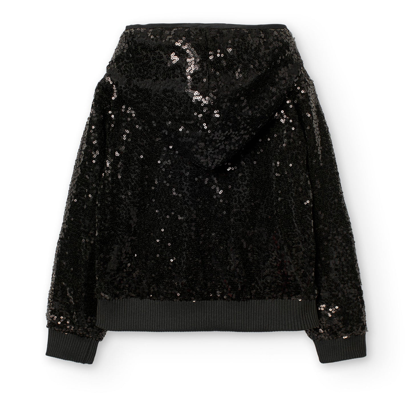 Sudadera negra con lentejuelas para niña jr