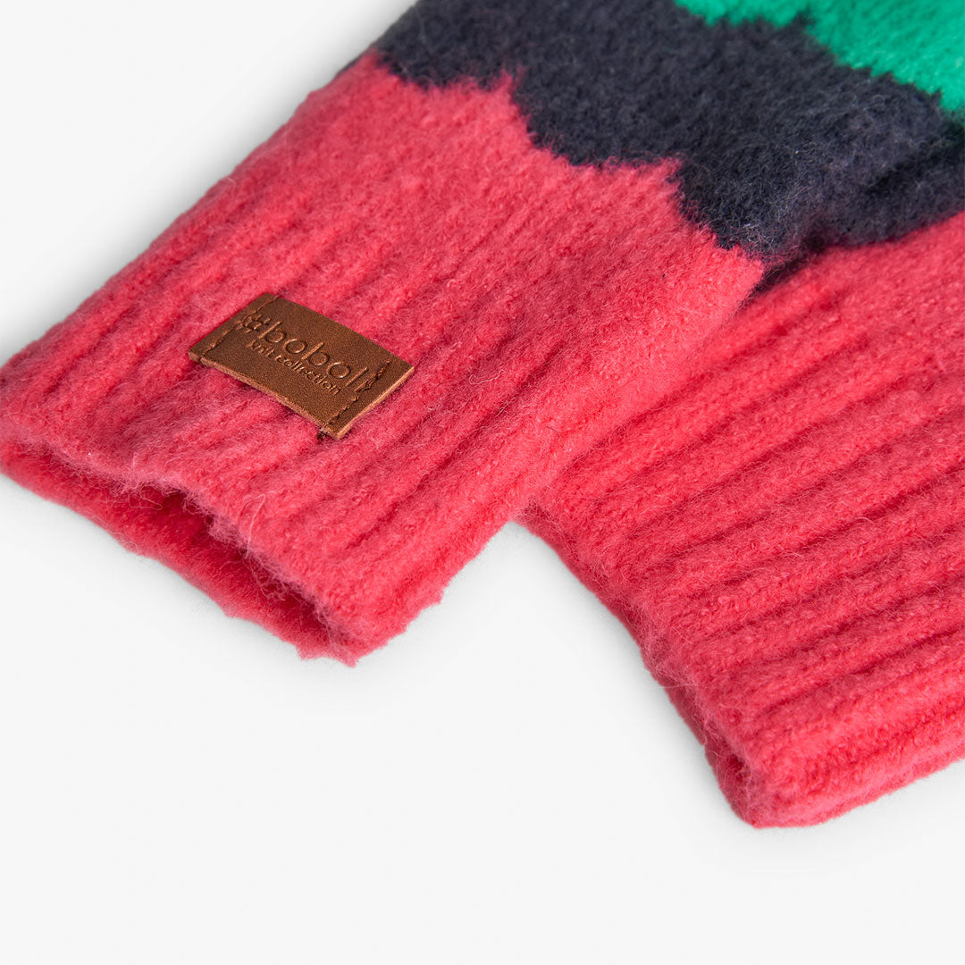 Set rosa/azul bufanda, cuello y guantes mini niña y niña jr