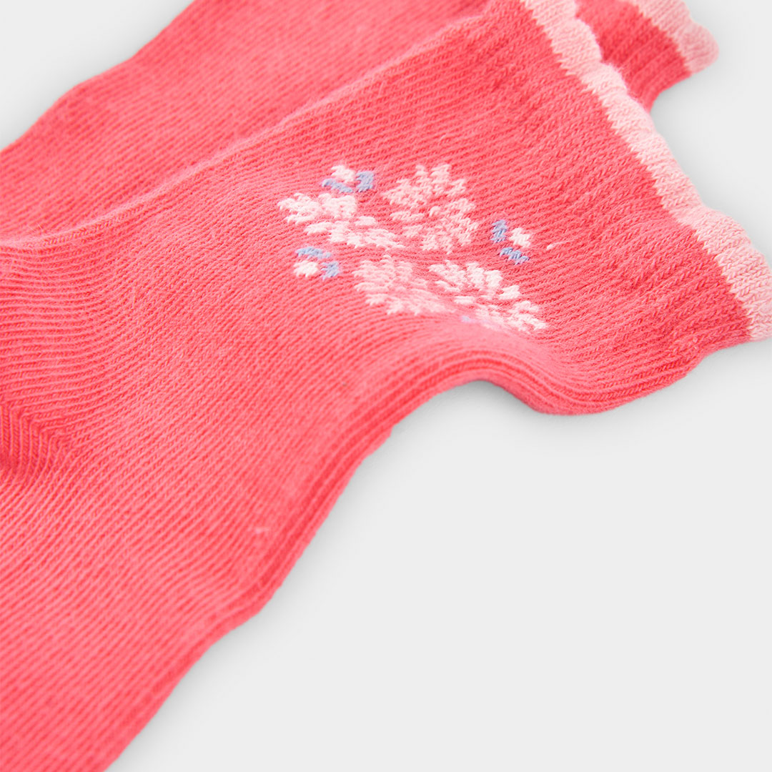 Pack calcetines blanco/coral para mini niña