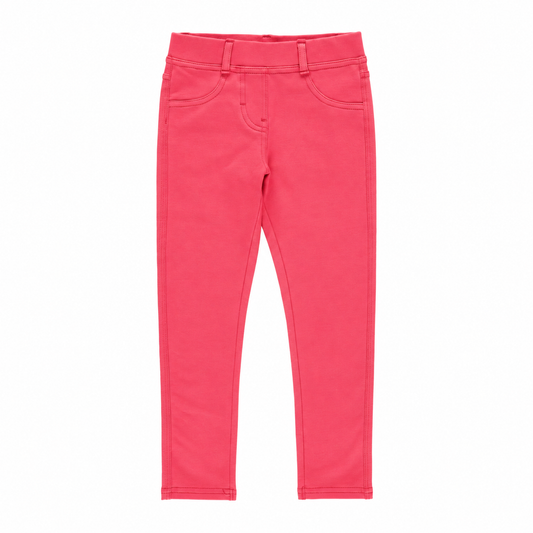 Pantalón felpa stretch rosa mini niña