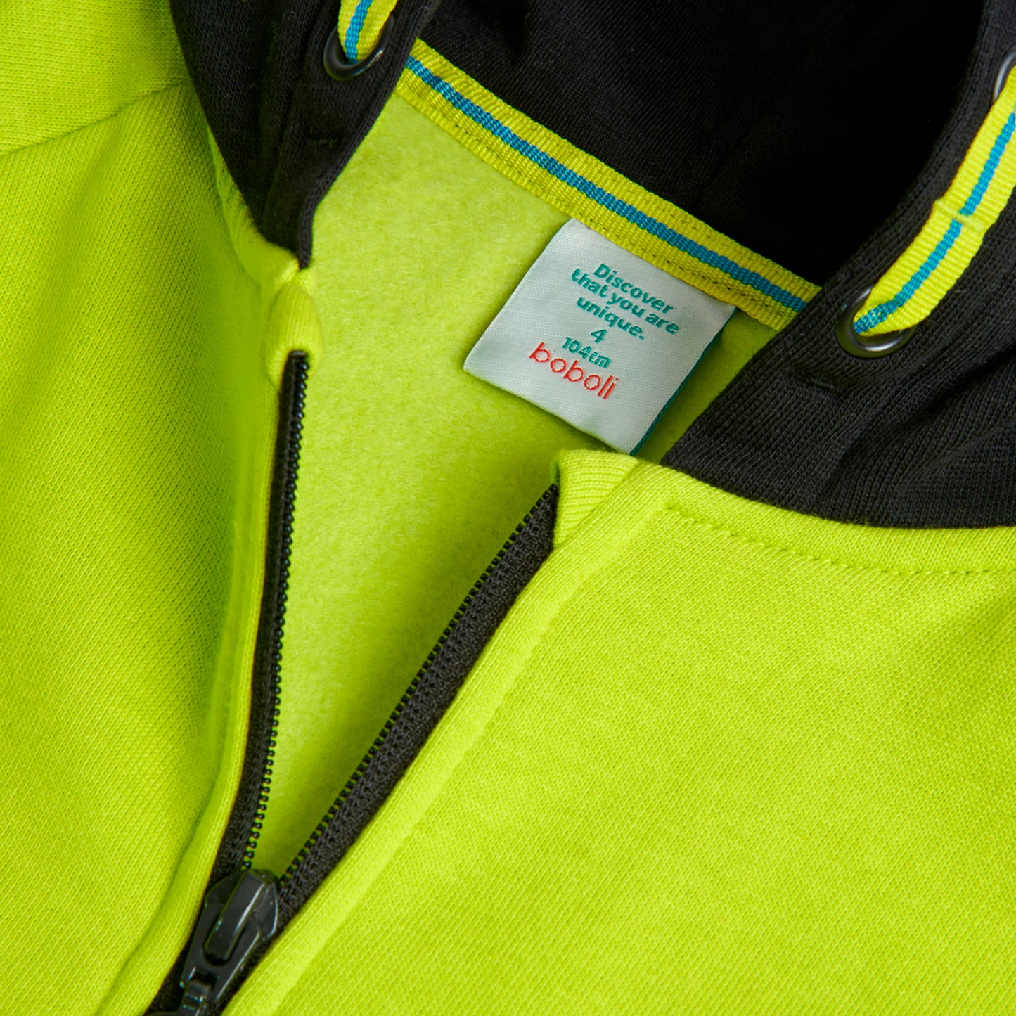 Sudadera de felpa con cierre amarillo limón niño jr
