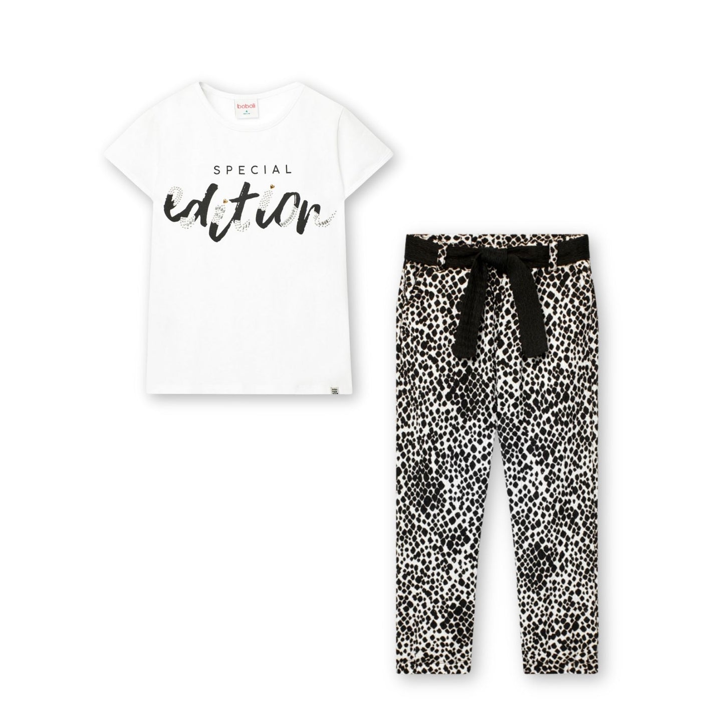 Conjunto blusa con pantalón manchas para niña jr