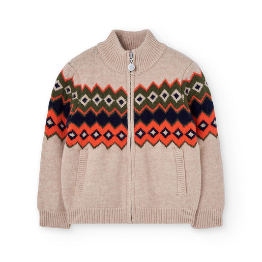 Suéter chaqueta beige vigoré niño jr