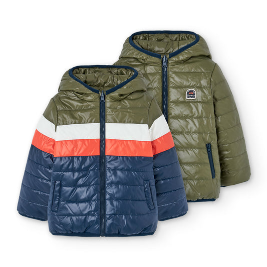 Chamarra reversible azul con verde niño jr