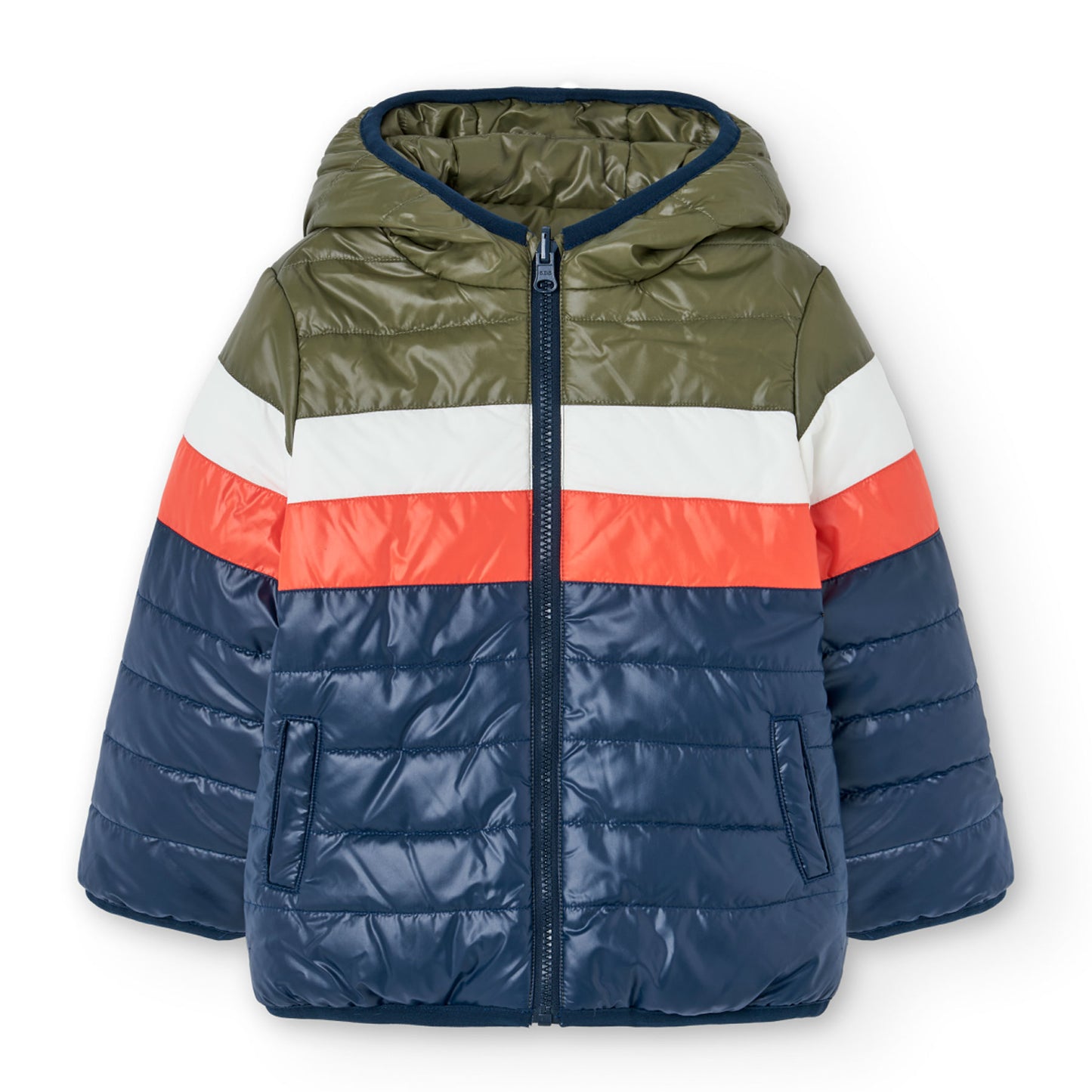Chamarra reversible azul con verde niño jr
