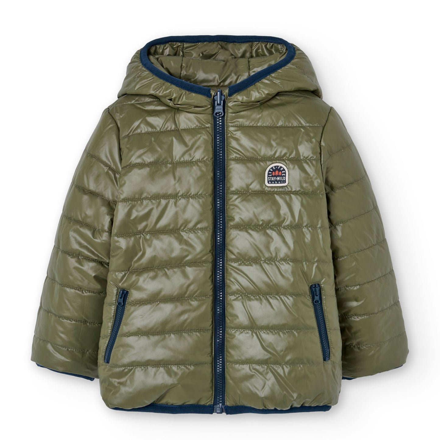 Chamarra reversible azul con verde niño jr
