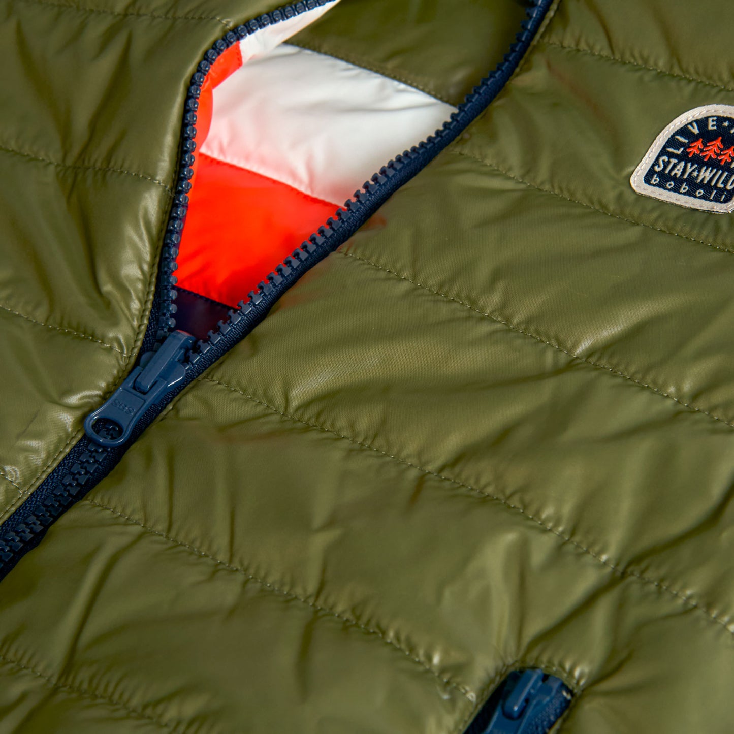 Chamarra reversible azul con verde niño jr