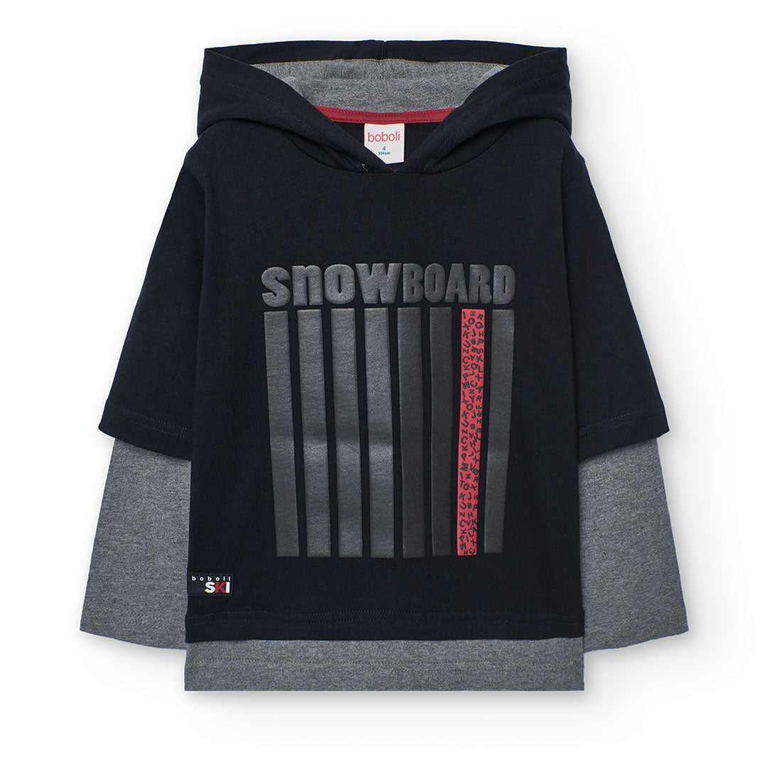 Camiseta manga larga con capucha niño jr