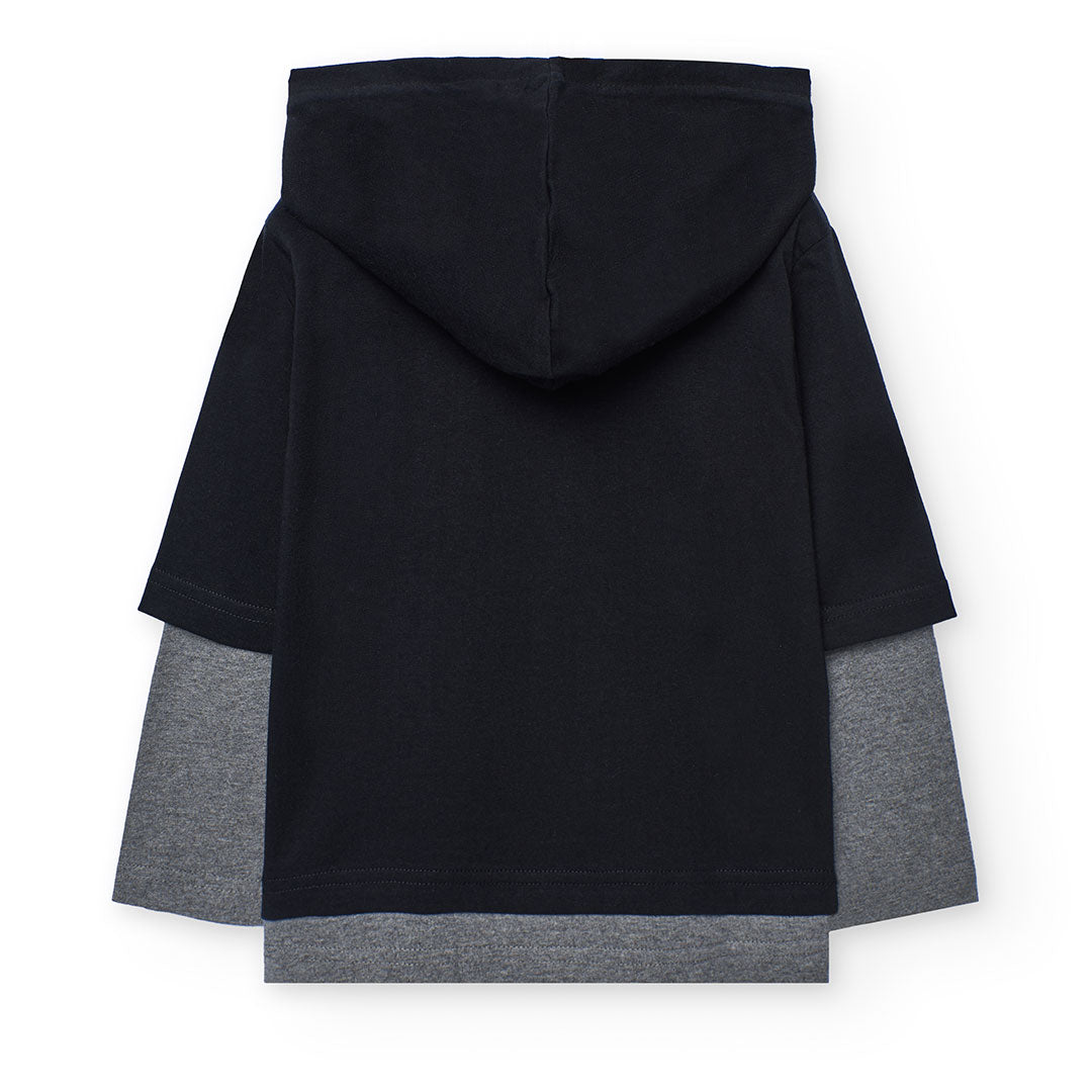 Camiseta manga larga con capucha niño jr