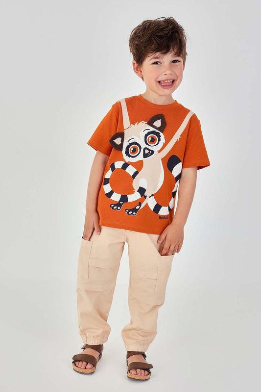Conjunto playera y pants lémur mini niño
