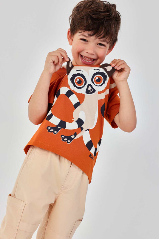 Conjunto playera y pants lémur mini niño