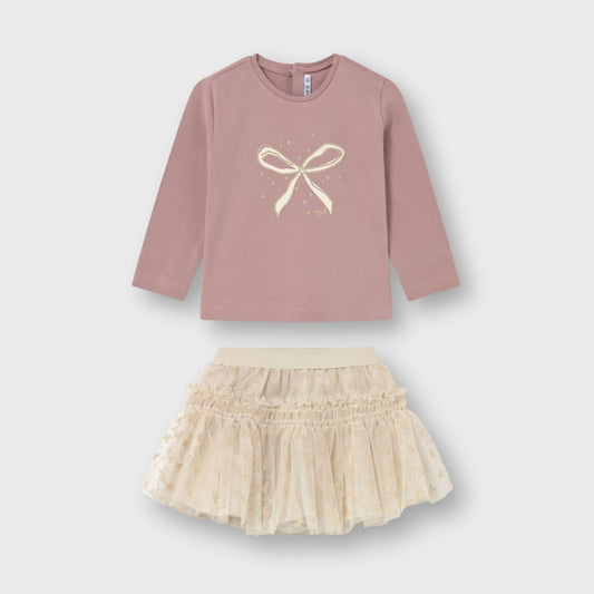 Conjunto camiseta y falda tul bebé niña