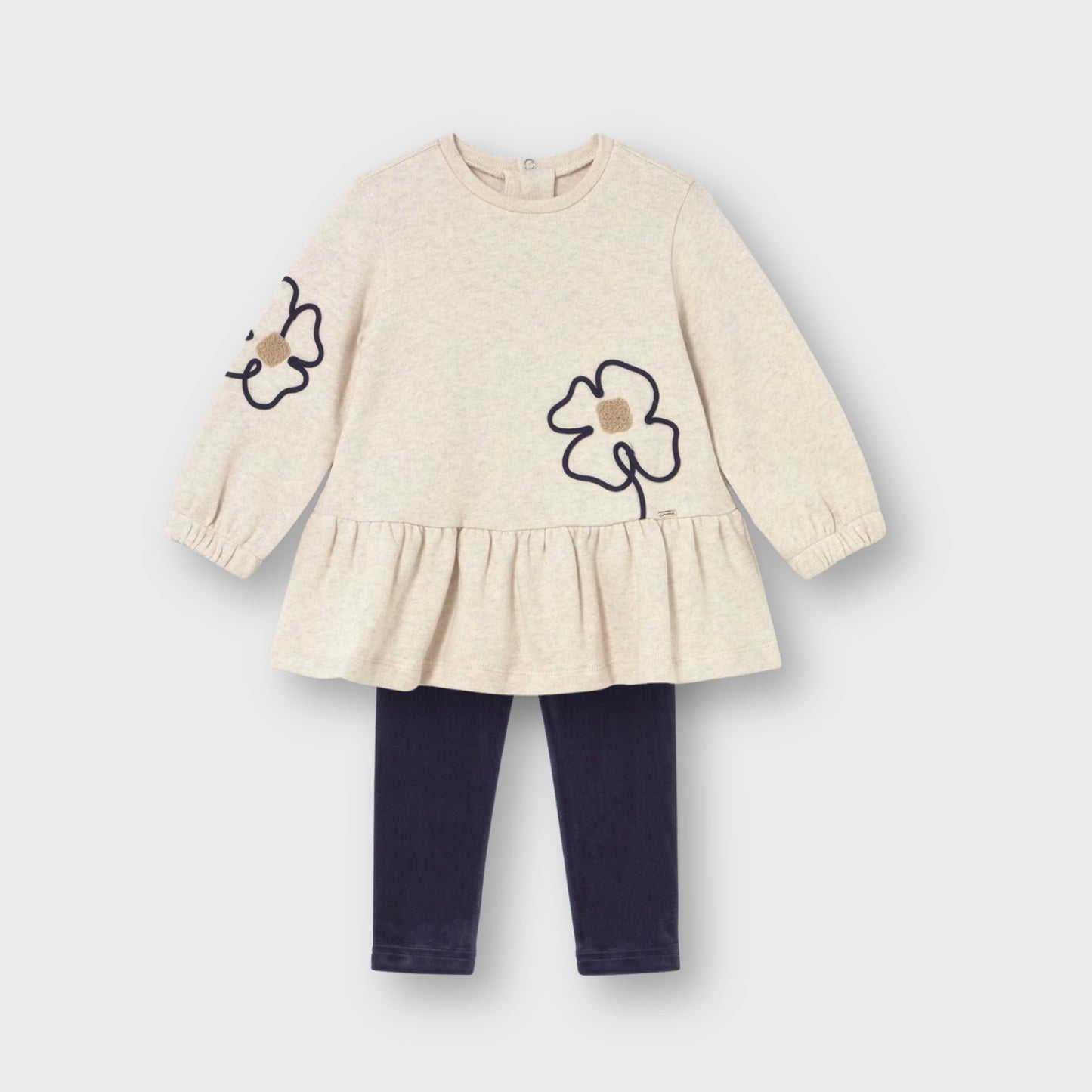Vestido felpa con leggings terciopelo bebé niña