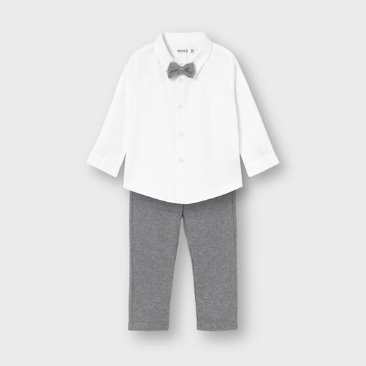 Conjunto pantalón y camisa con corbatín bebé niño