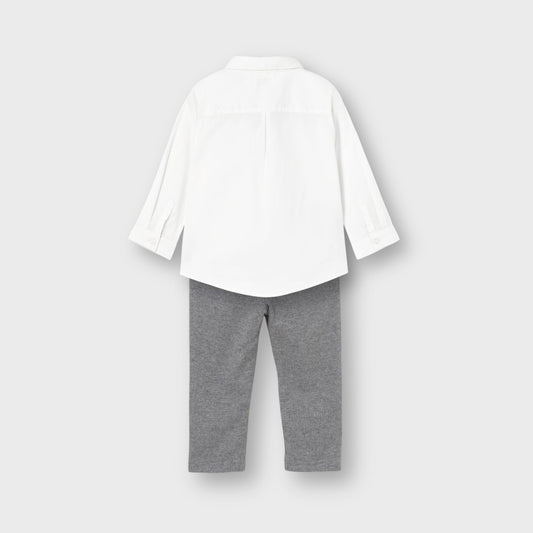 Conjunto pantalón y camisa con corbatín bebé niño