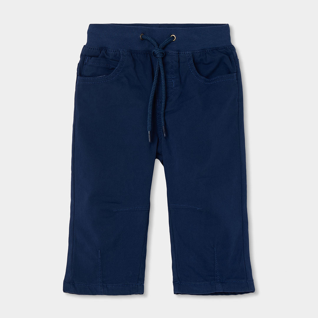 Pantalón gabardina forrado azul marino para bebé niño y mini niño