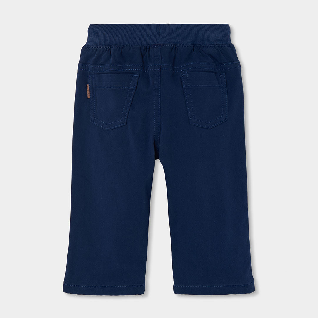 Pantalón gabardina forrado azul marino para bebé niño y mini niño