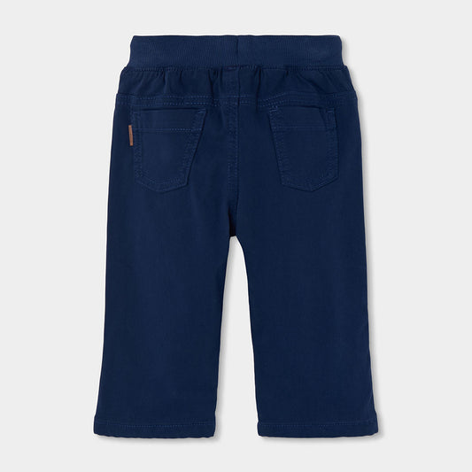 Pantalón gabardina forrado azul marino para bebé niño y mini niño