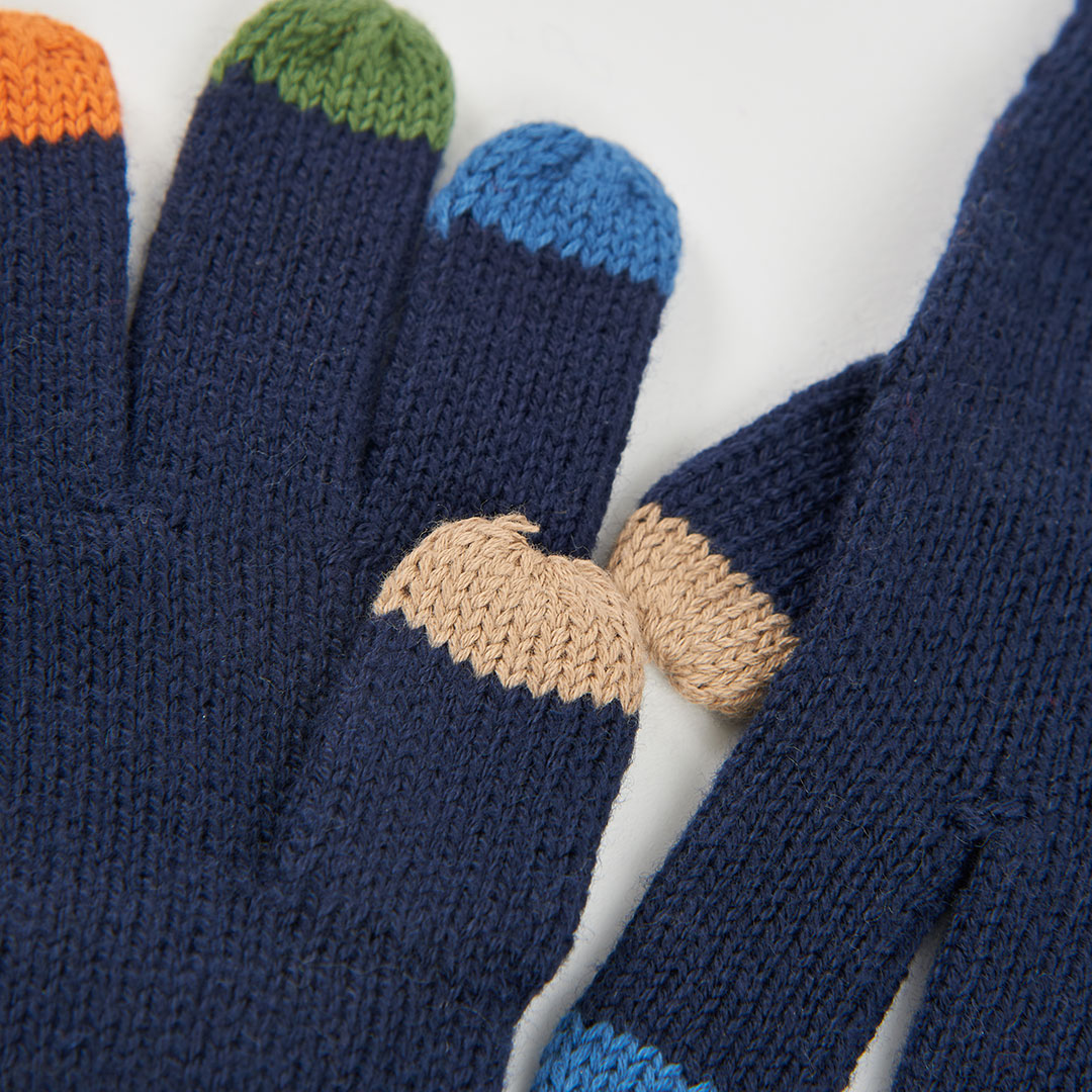 Set bufanda, cuello y guantes azul mini niño y niño jr