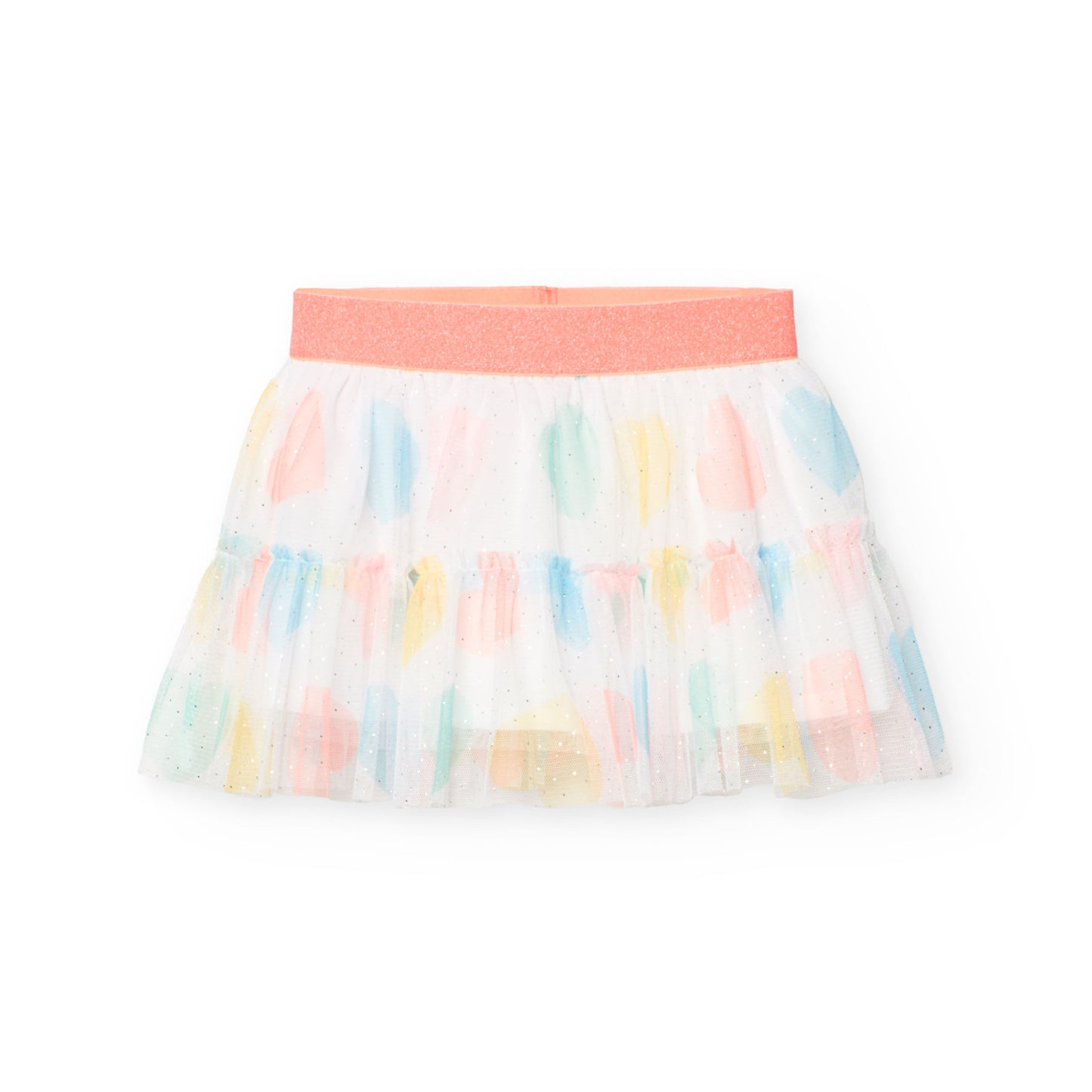 Conjunto blusa con falda corazones para mini niña