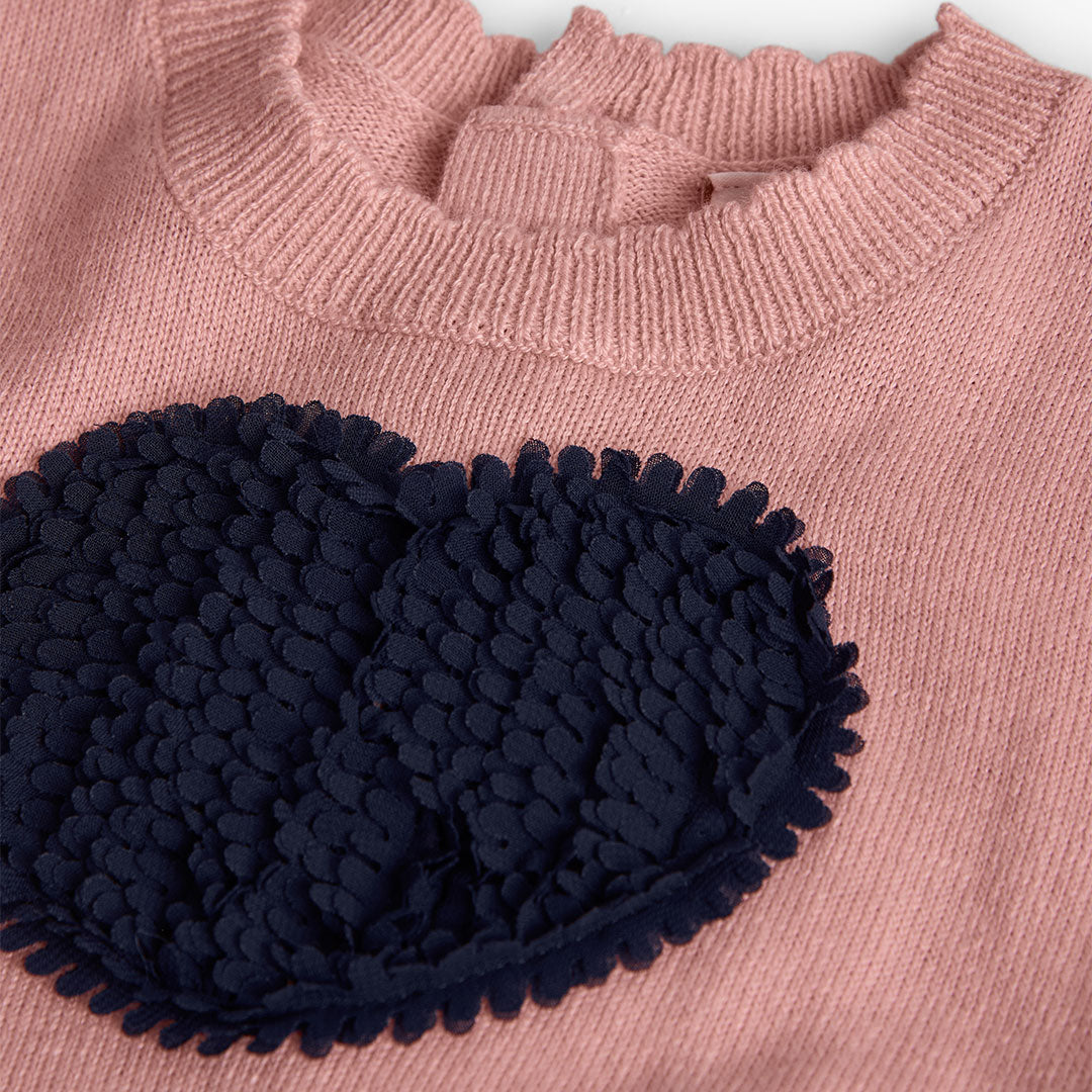 Vestido tricot combinado tul con mallas mini niña