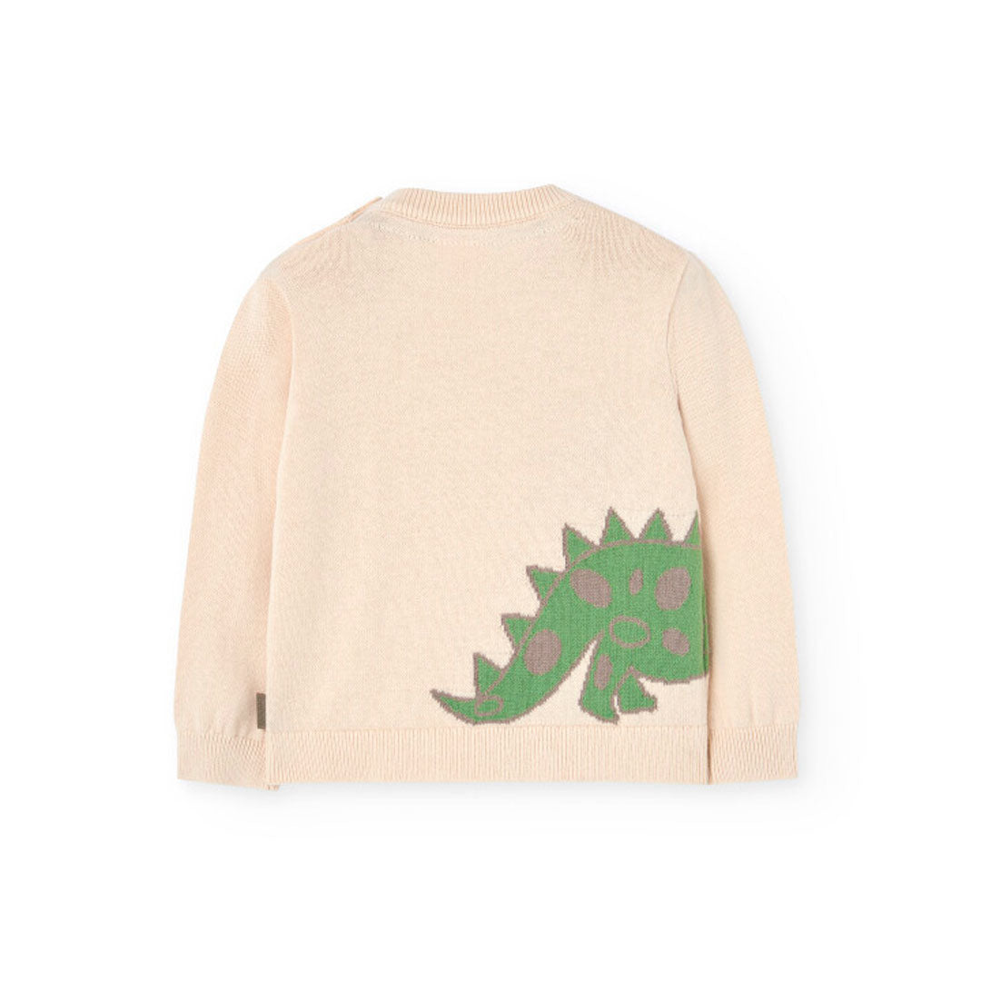 Suéter beige dino para mini niño