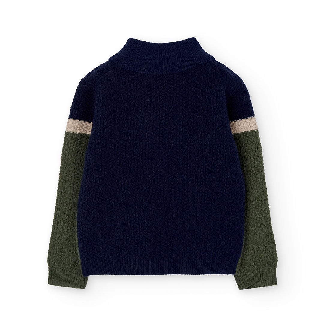 Suéter forest azul con verde niño jr