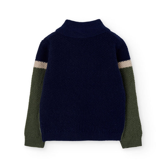 Suéter forest azul con verde niño jr