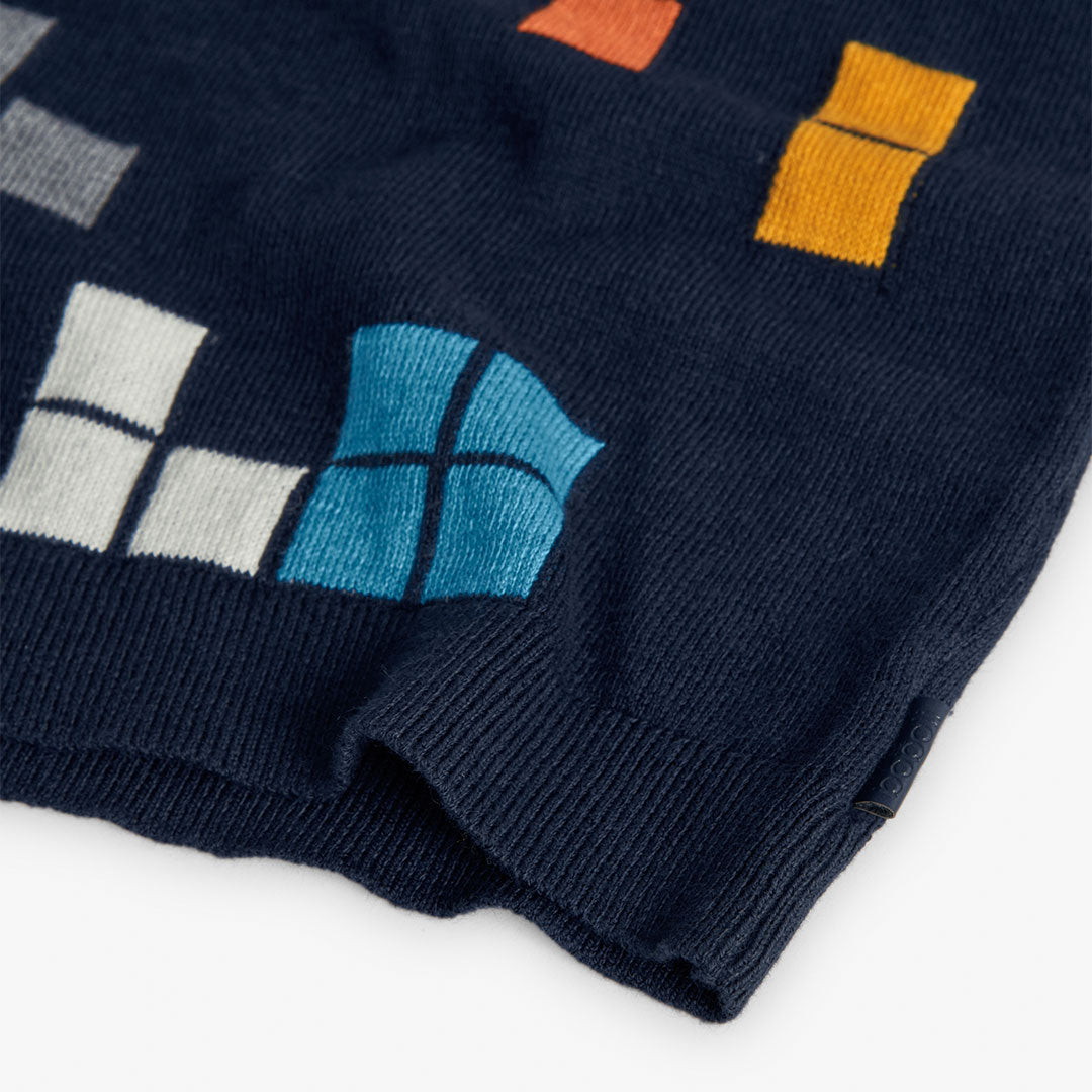 Suéter azul marino tetris niño jr