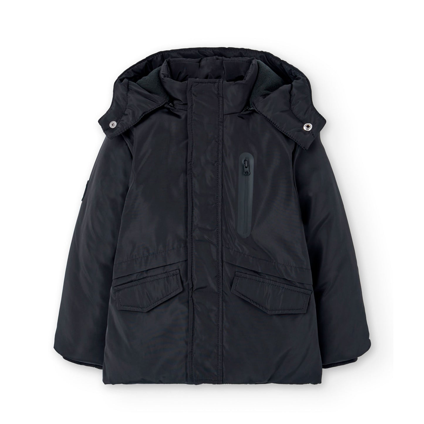 Chamarra negra tejido técnico niño jr