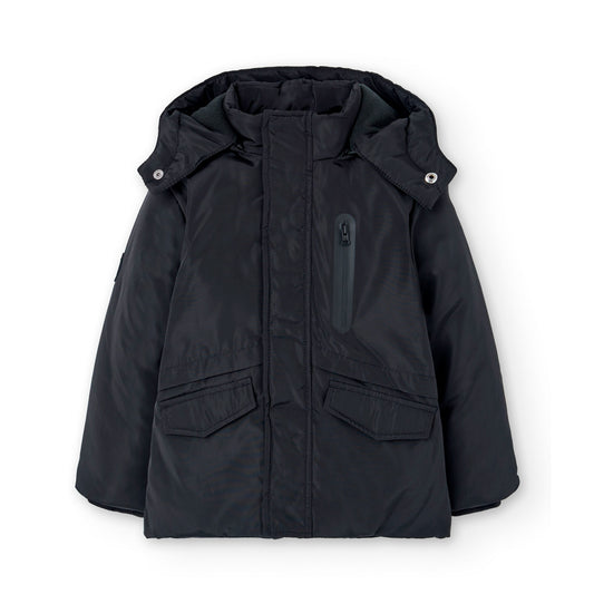 Chamarra negra tejido técnico niño jr