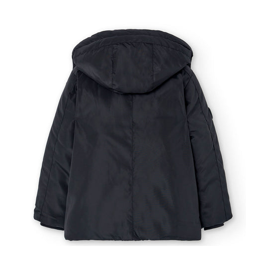 Chamarra negra tejido técnico niño jr