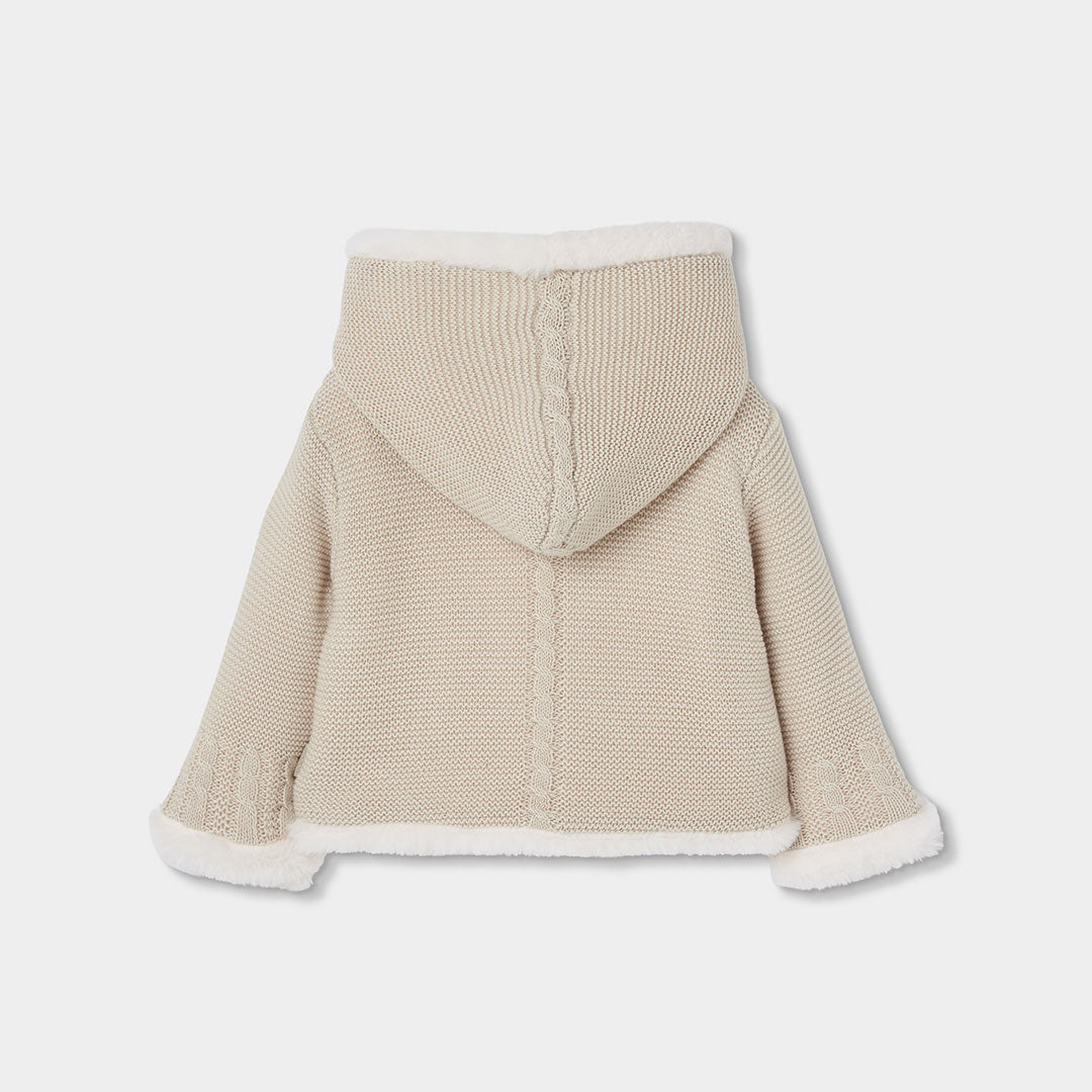 Chamarra reversible crema con capucha bebé