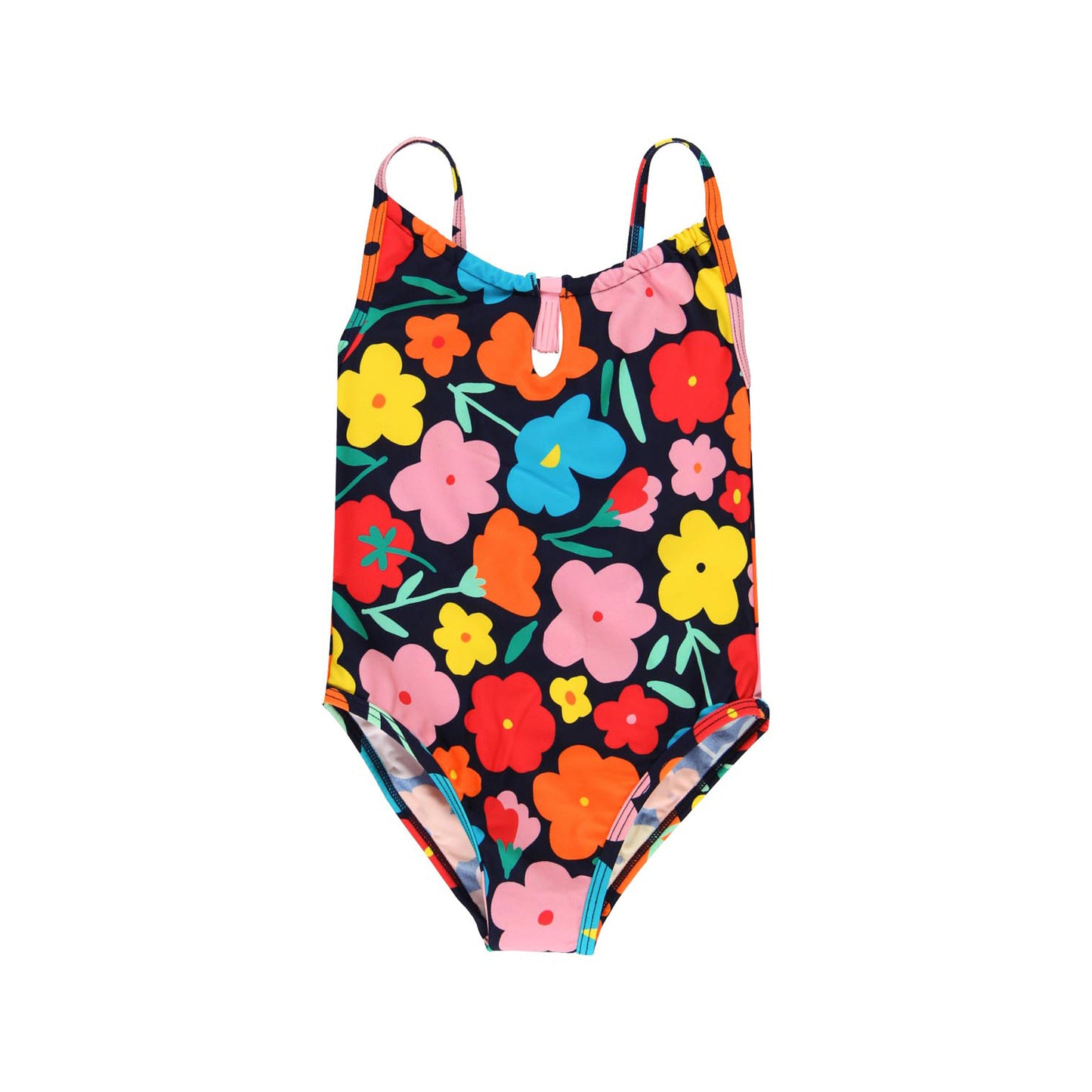 Traje de baño flores mini niña