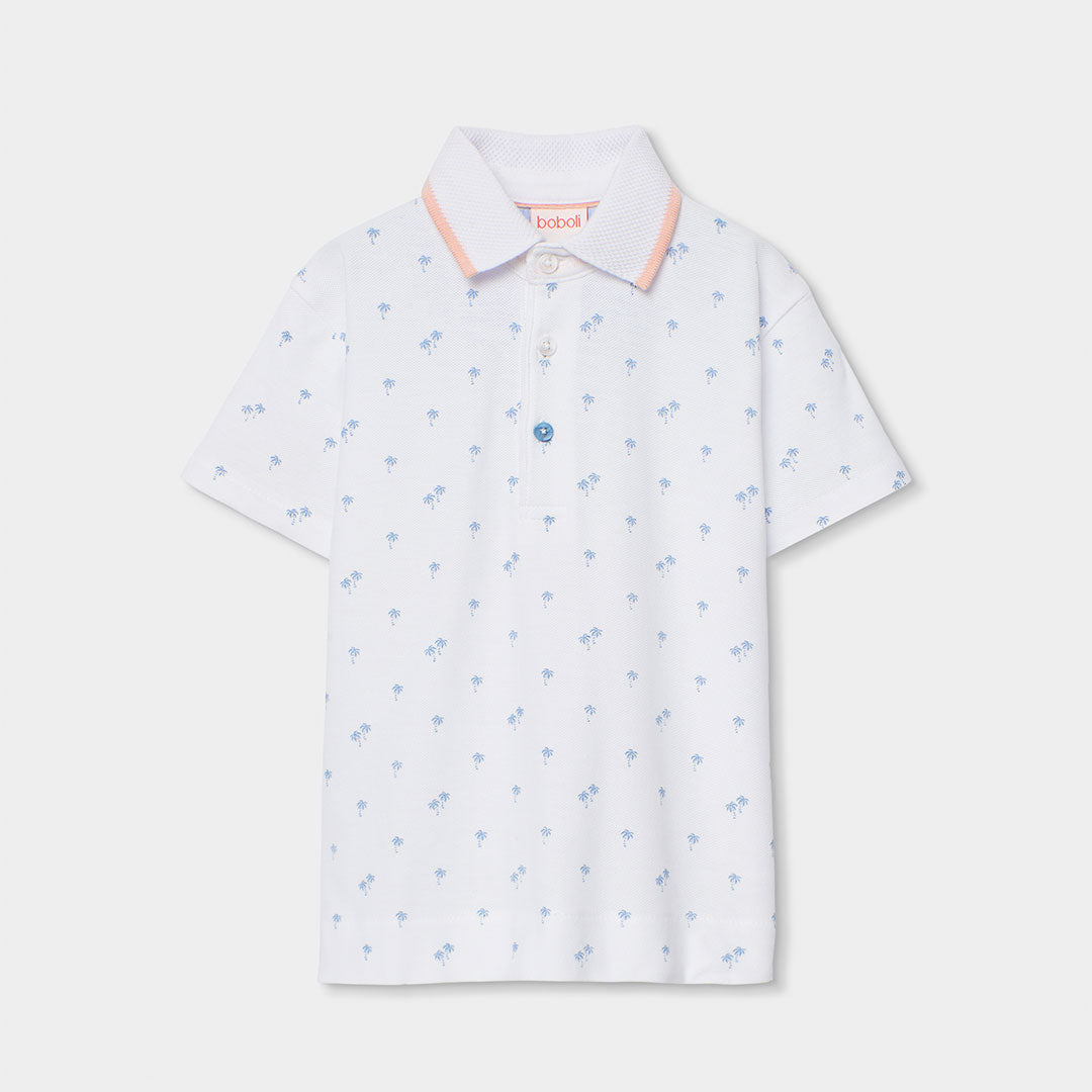 Conjunto polo piqué con short rosa para mini niño