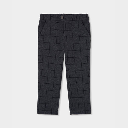 Pantalón gris cuadros mini niño