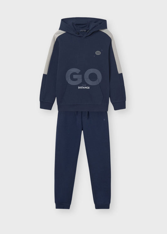 Conjunto de pants felpa azul marino niño jr