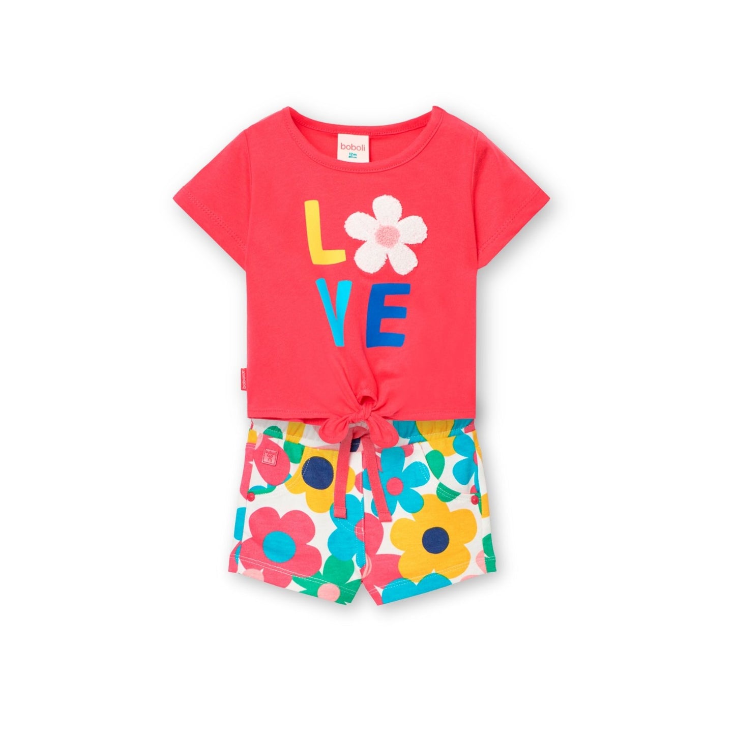 Conjunto flores blusa short para mini niña
