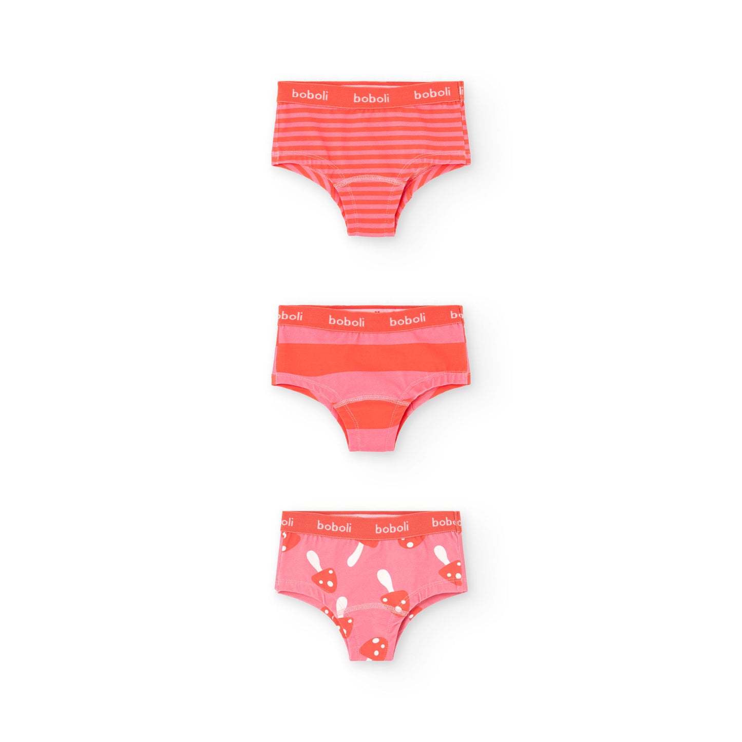 Pack 3 braguitas coral mini niña