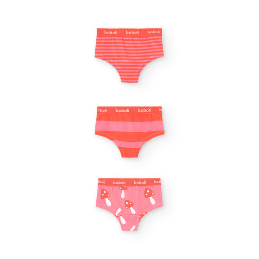 Pack 3 braguitas coral mini niña