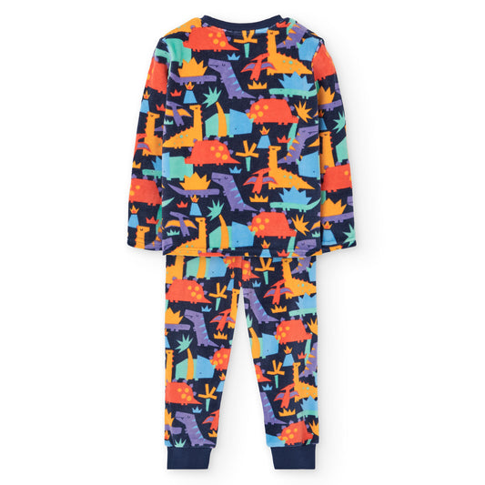 Pijama terciopelo estampado dino mini niño