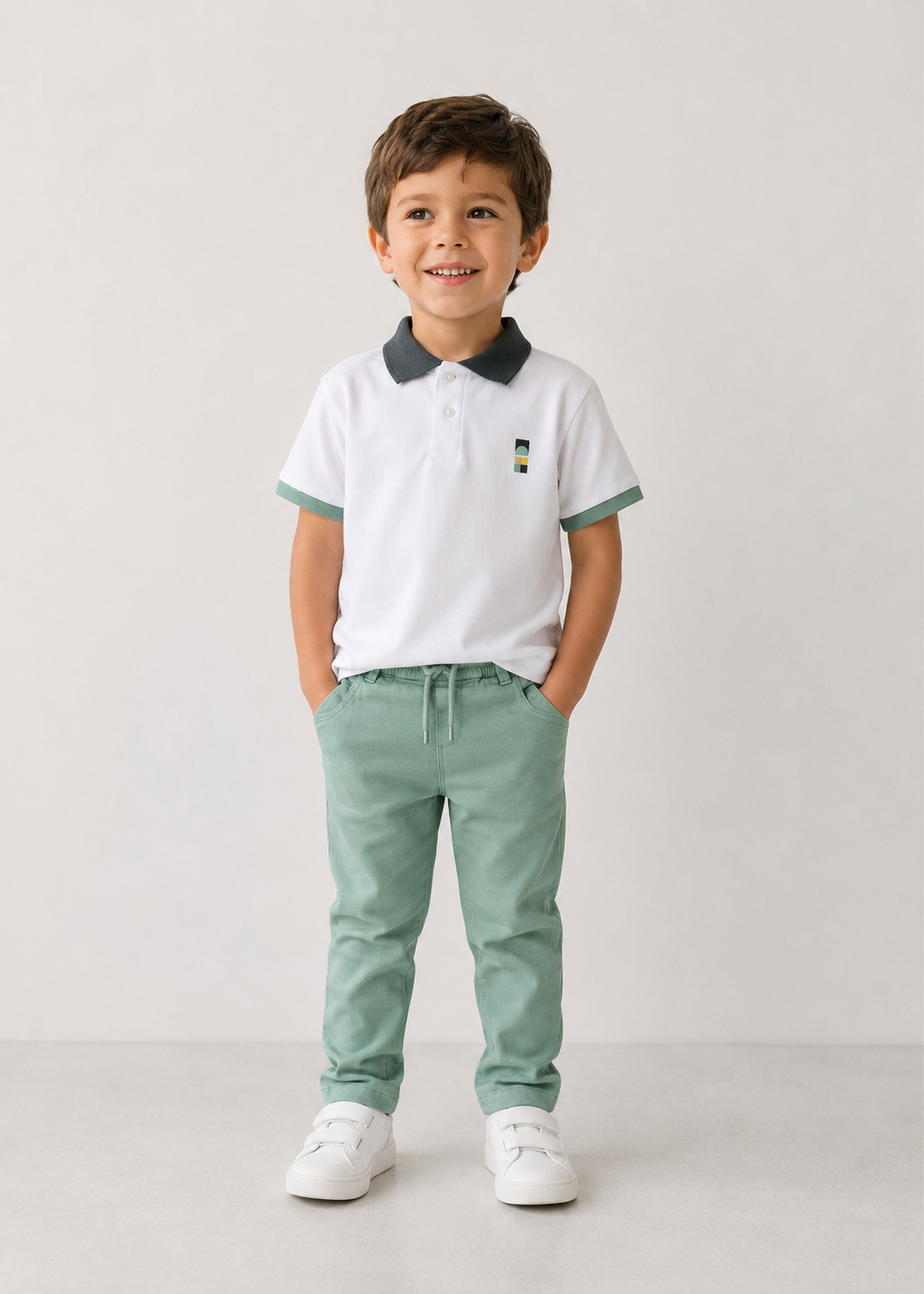 Conjunto polo con pantalón mini niño