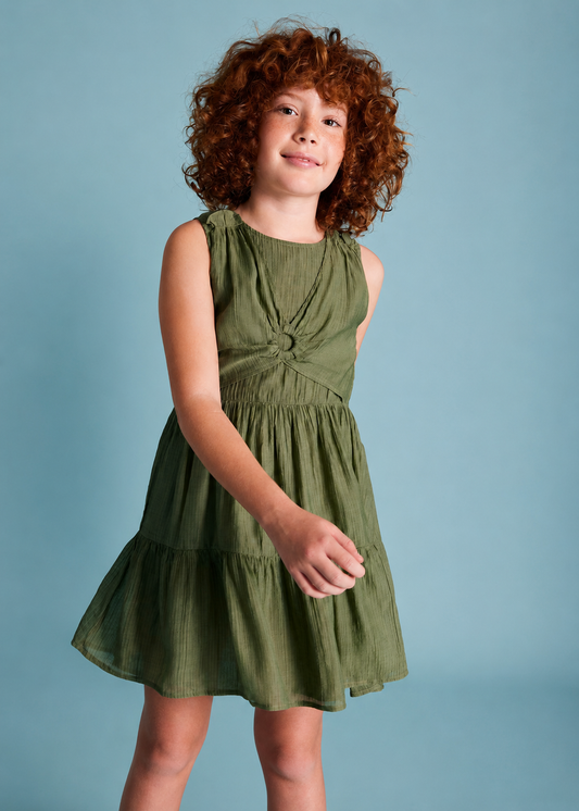 Vestido arandela musgo niña jr
