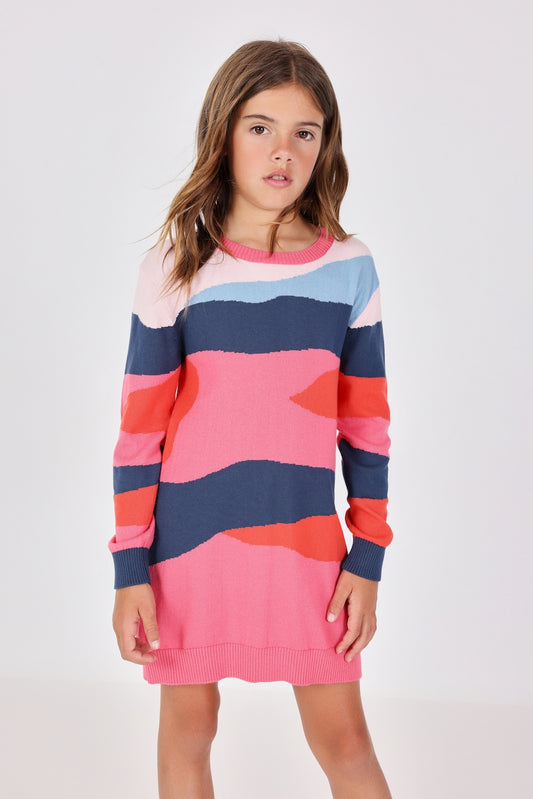 Vestido tricot snow con mallas niña jr