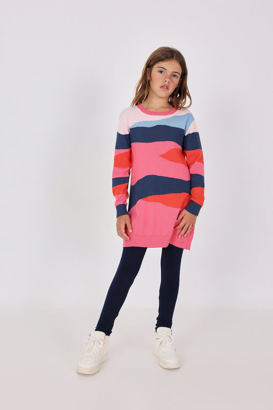 Vestido tricot snow con mallas niña jr